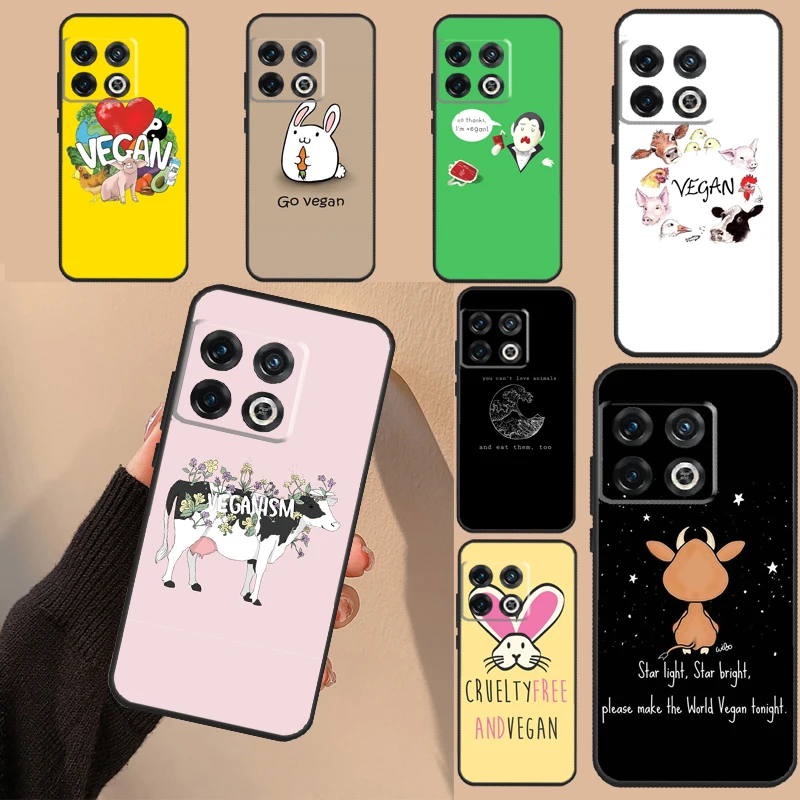 VEGAN QUOTES Rabbit LOVE VEGGIE Case For Oneplus Nord 3 CE 2 Lite 2T N10 N20 N30 OnePlus 11 8T 9R 10R 8 9 10 Pro 10T Cover