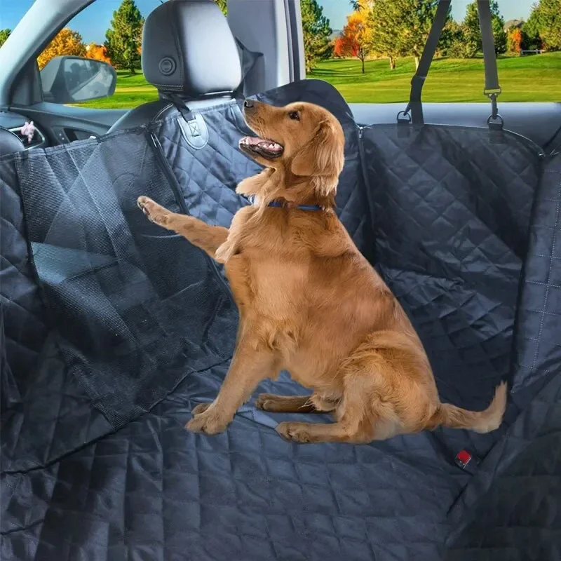 

143x153CM Double Zipper Car Pet Seat Pad Waterproof Dirt Resistant Suitable Multiple Models Solid Color Cars Rear Seats Cushion