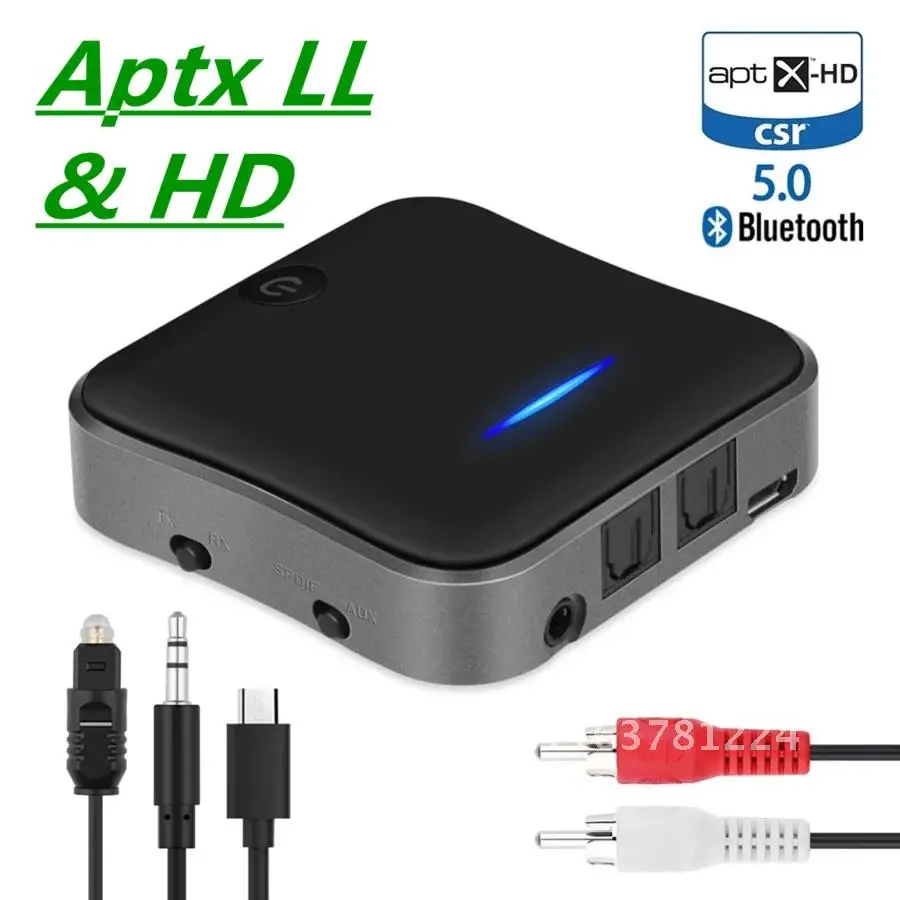 

Bluetooth 5.0 Transmitter Receiver CSR8675 APTX HD LL Bt Audio Music Wireless USB Adapter 3.5mm 3.5 AUX Jack/SPDIF/RCA for TV PC