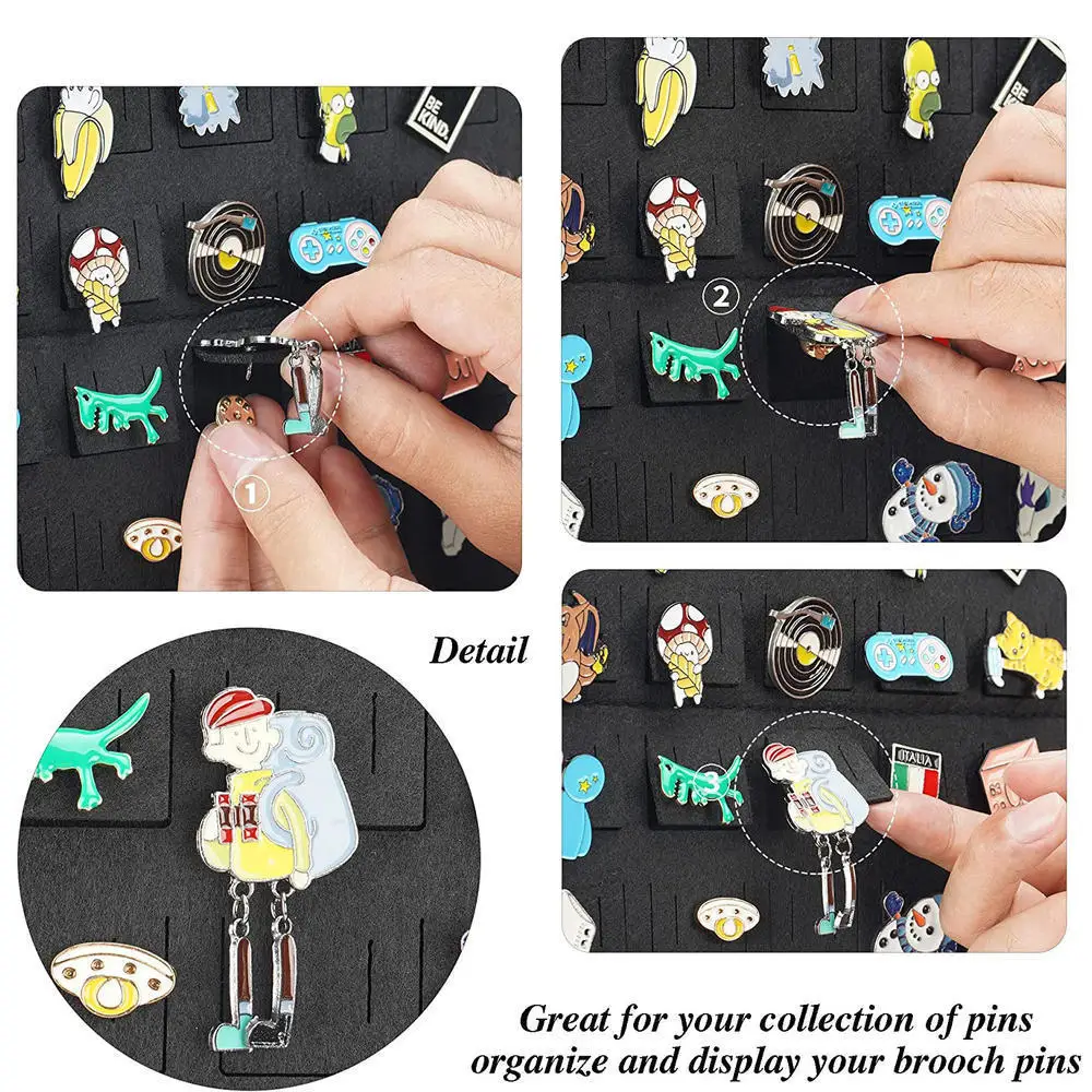 Brooch Pin Storage Organizer Hanging Pin Wall Display Banner Buttons And Lapel Collections Storage Holder Jewelry Display Hanger