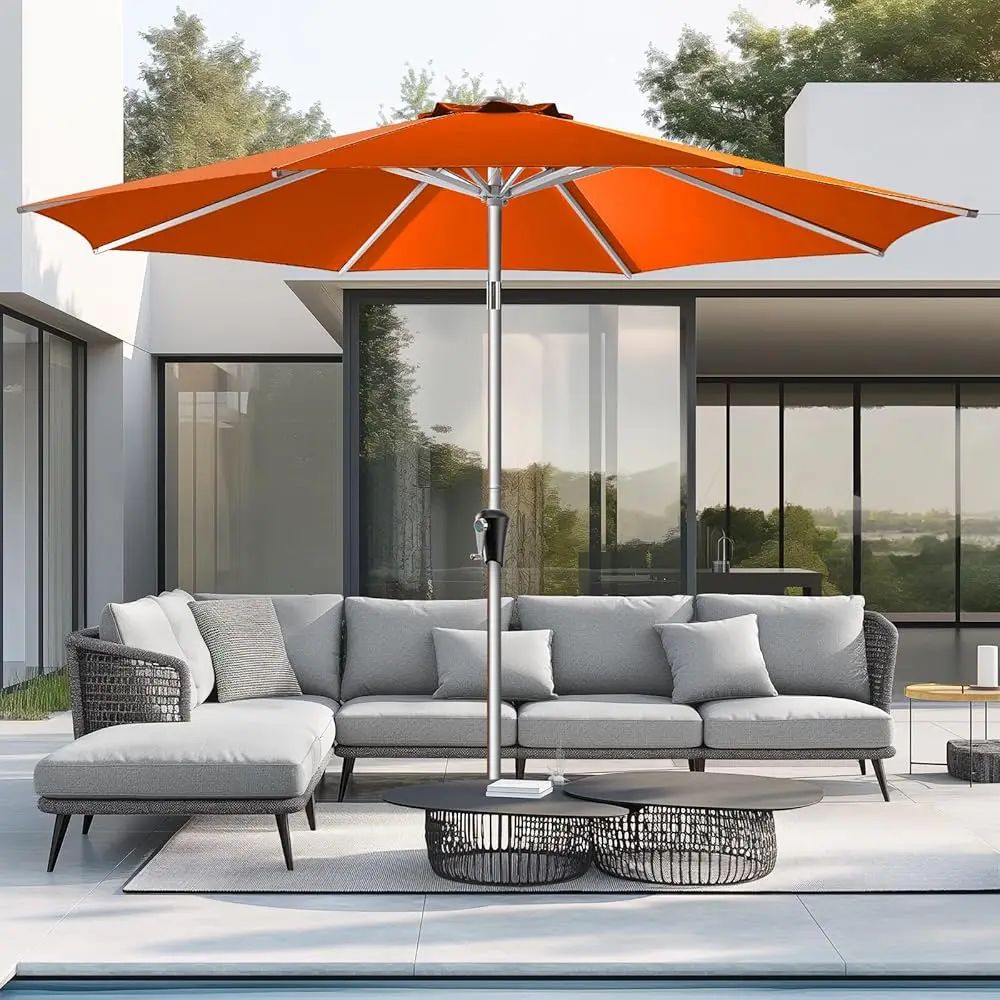 

9Ft Outdoor Patio Umbrella - Market Table Aluminum Umbrella, 5-Year Fade Resistant - Upf50+ Uv Protection With Push Button