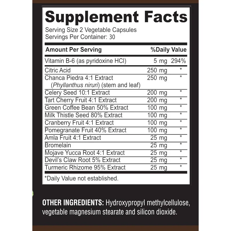 التوت البري والبقدونس والكرز الحامض وشوك الحليب والبروملين - يستخدم للكبد والمسالك البولية للنظافة والصحة 60 كبسولة #4
