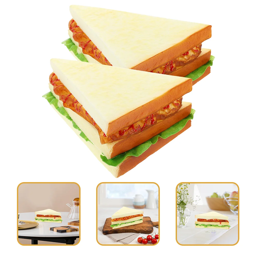 Accesorios de diseño de escena de modelos de sándwich de fotos, adornos de sándwich de escritorio, simulación de comida, accesorios de sándwich Artificial