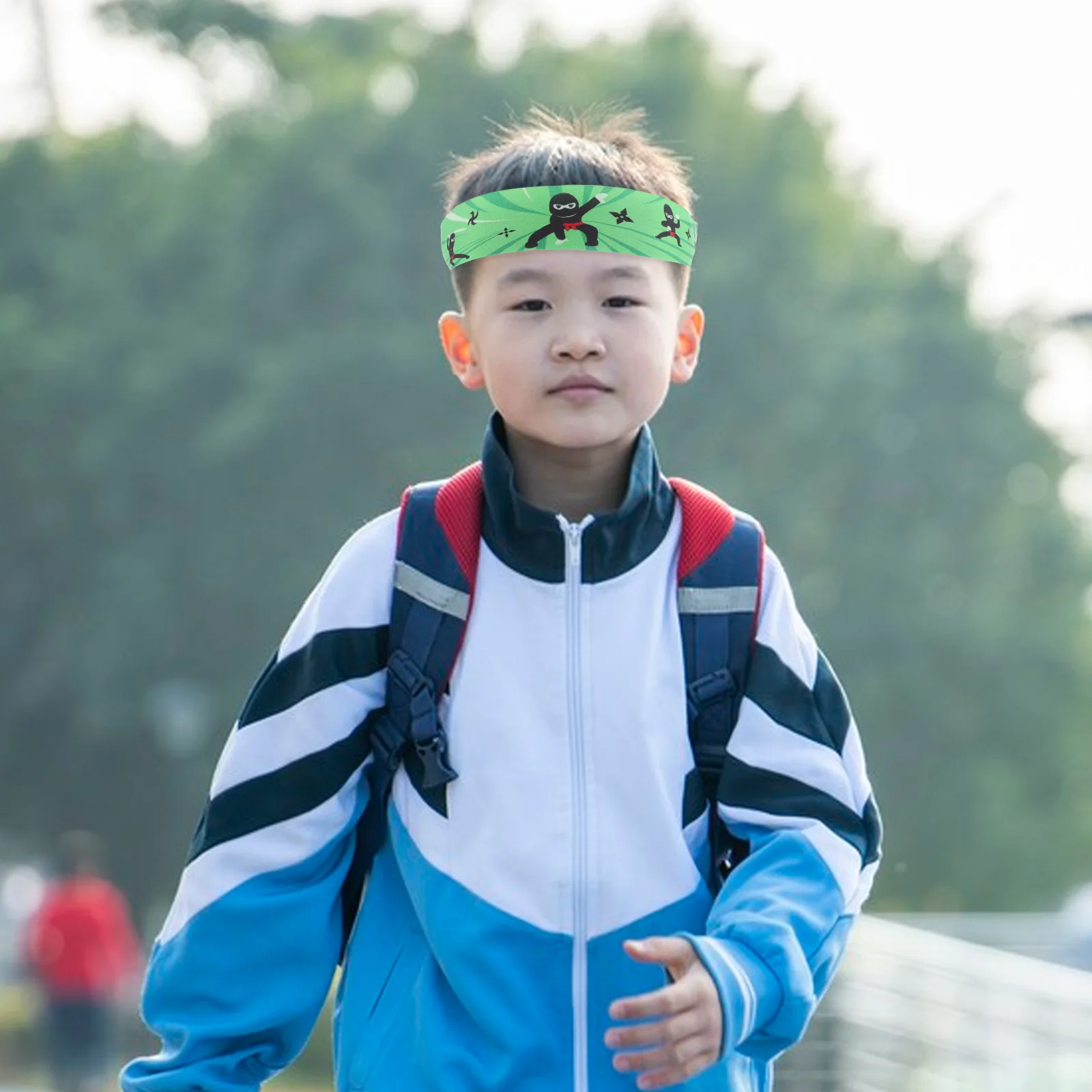 قطعتان من عصابات رأس النينجا للحفلات ذات طابع الكاراتيه، عصابات رأس رياضية مرنة لحفلات أعياد الميلاد