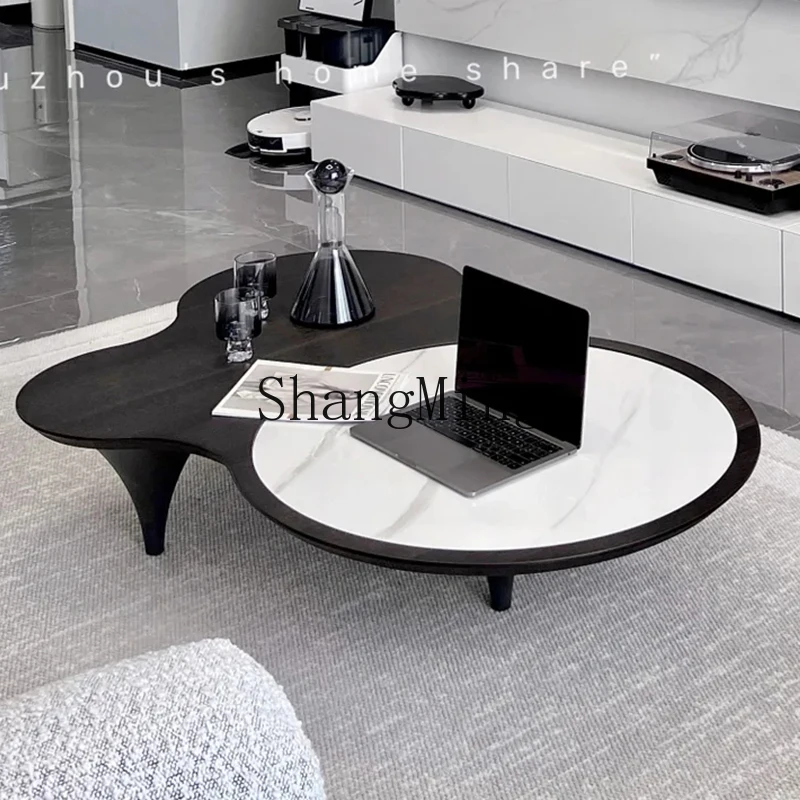 

LXY minimalist living room cloud coffee table retro rock slab storage coffee table