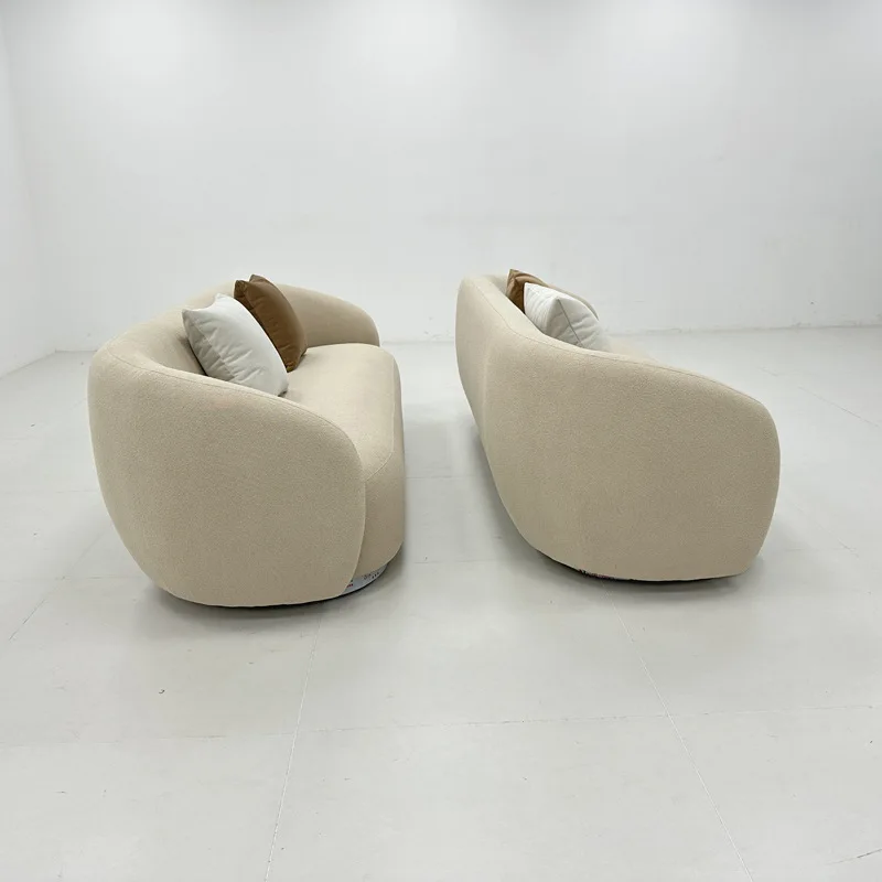 

Cream wind fabric curved sofa living room bedroom hotel furniture modern simple special-shaped sofa