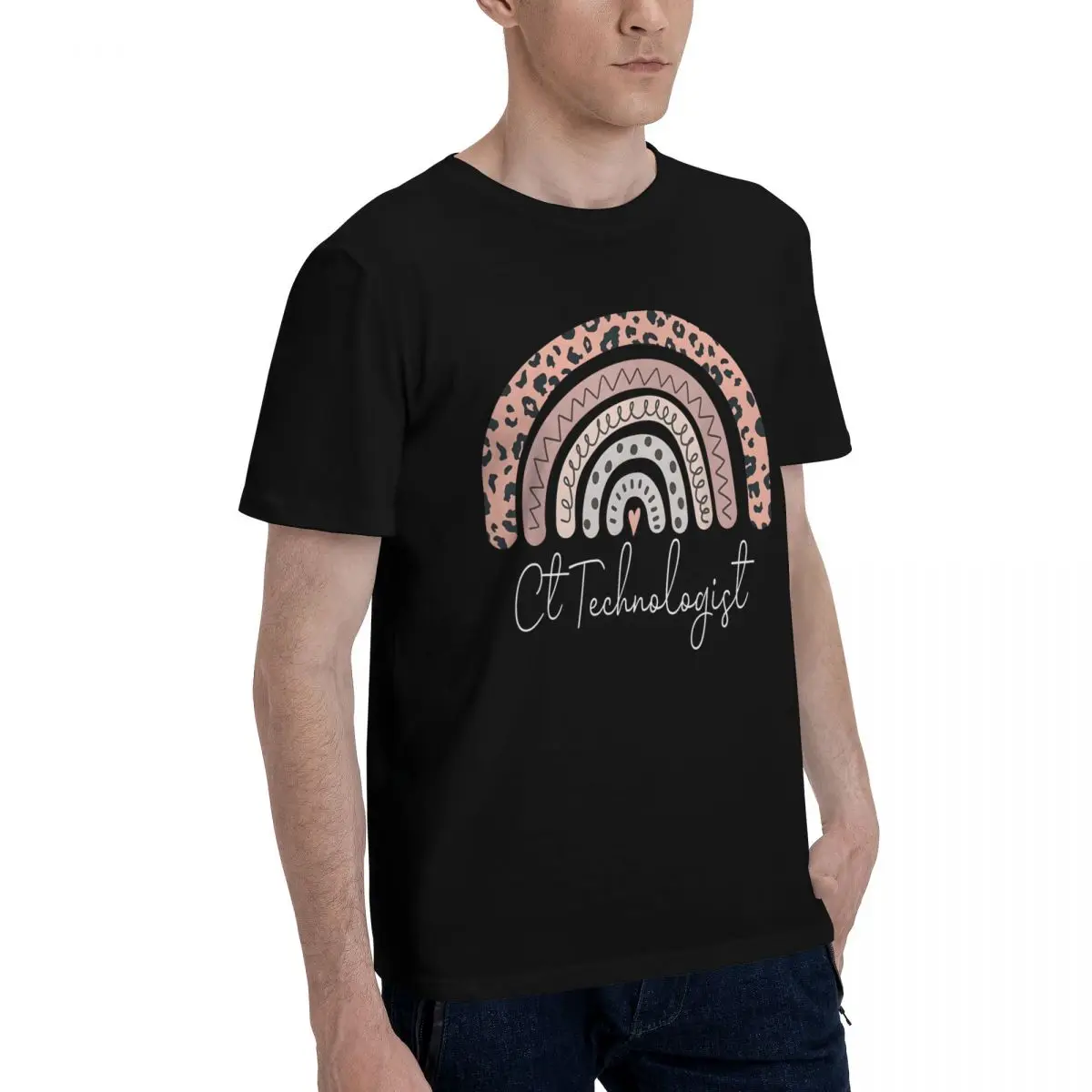 CT Technologist Leopard Rainbow Creative Sports High quality Champion Top tee Fitness USA Size
