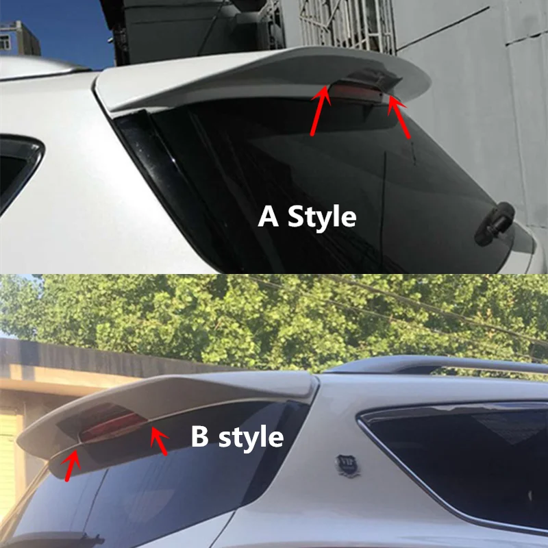 2 Style For Ford Kuga Escape Roof Spoiler 2013 - 2019 ABS Material Carbon Fiber Look Car Rear Trunk Wing Accessories Body Kit