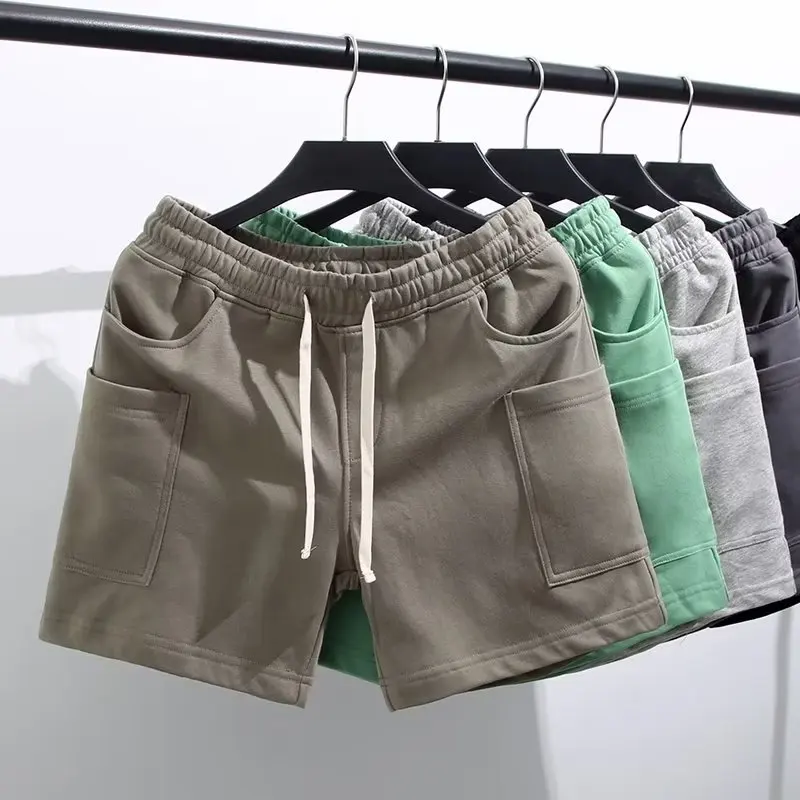 Plones Cortos Deportivos para Hombre con Múltiples Bolsillos, Cintura Elástica, para Correr, Entrenento Físico, Tres C...