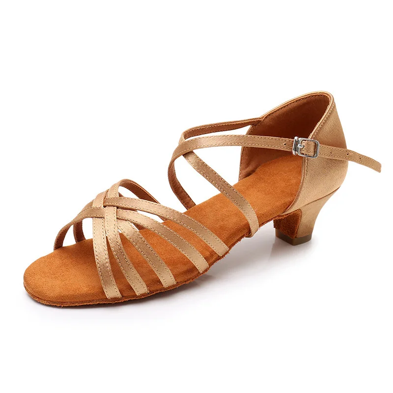 Dance Shoes for Girls and Women, Latin Ballroom Shoes, Modern Tango Dancing Performance Shoes, Salsa Sandals, 3.5 /4cm Heel