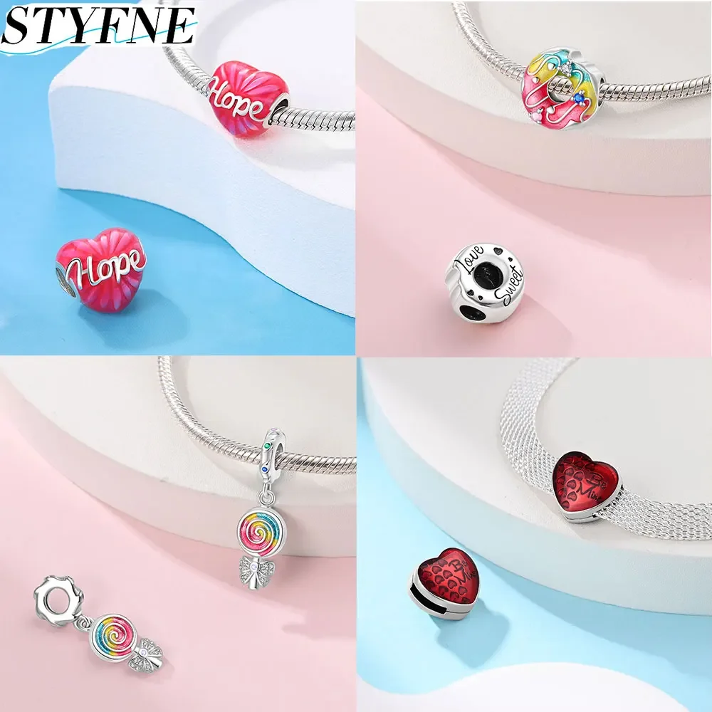 25 Sterling Silver Romantic Sweet Series Confession Balloon Warming Color Changing Charm Fit Original Bracelet for Women Jewelry