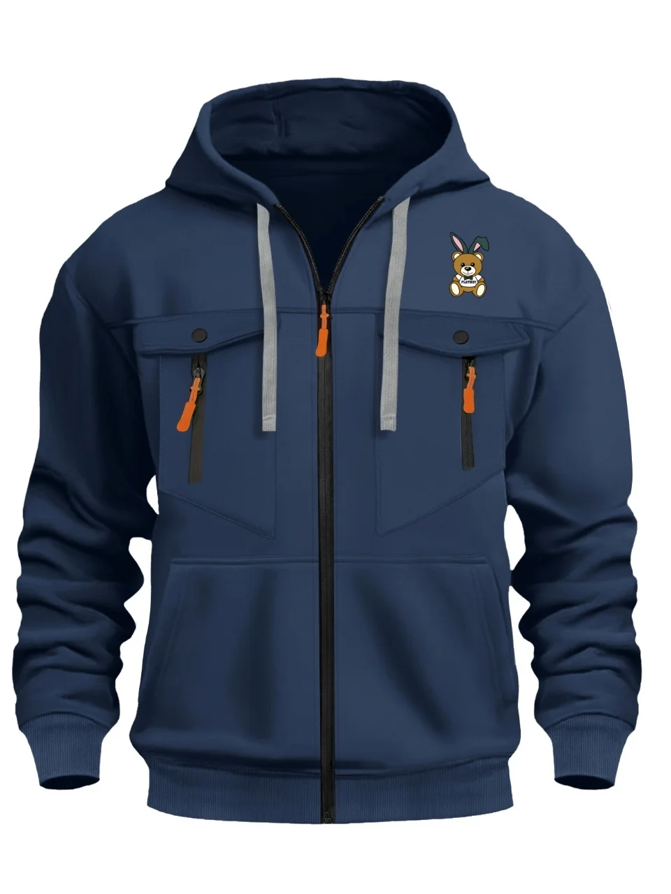 

Men's Hoodies Long Sleeve Sweatshirt Zipper Design Hooded Sweatshirt for Men Clothing Sportswear Slim Fit Casual Jacket