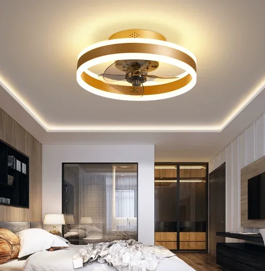 

New Nordic design fan light silent remote control dimming up down lighting fixtures bedroom decoration ceiling fan ventilation