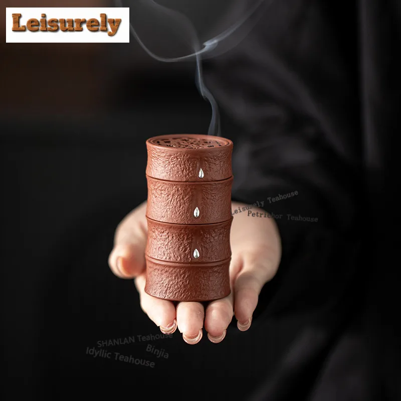 

Фиолетовая глина, бамбуковый узел, держатель для благовоний, туман для курения, пароварки, курильница для ароматерапии, аксессуары для дома, украшения, подарок