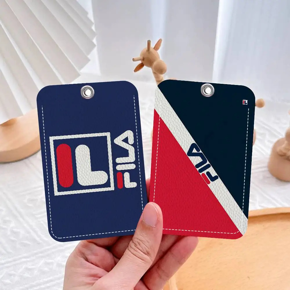 

Модный брендовый брелок-держатель для карт F-FILA с логотипом, для банковских, деловых, рабочих, студенческих карт, защитный чехол для проездных билетов