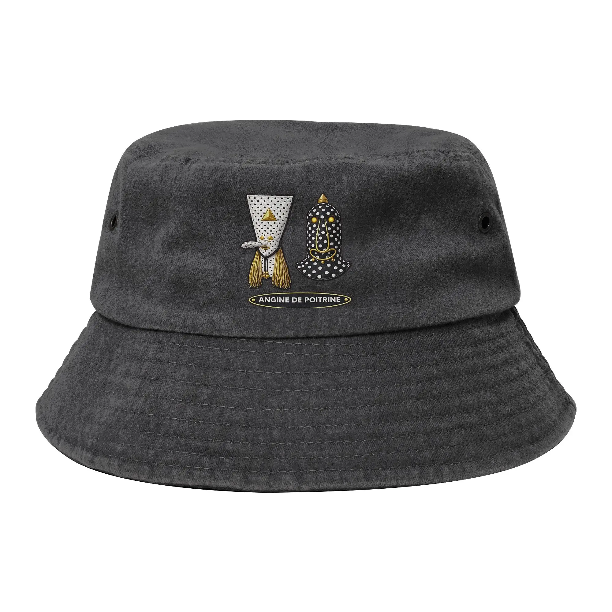 Angine de Poitrine Vintage Retro Bucket Hats for Woman Summer  Distressed Denim Field Hat for Fishing Fisherman Hats Boonie Hat