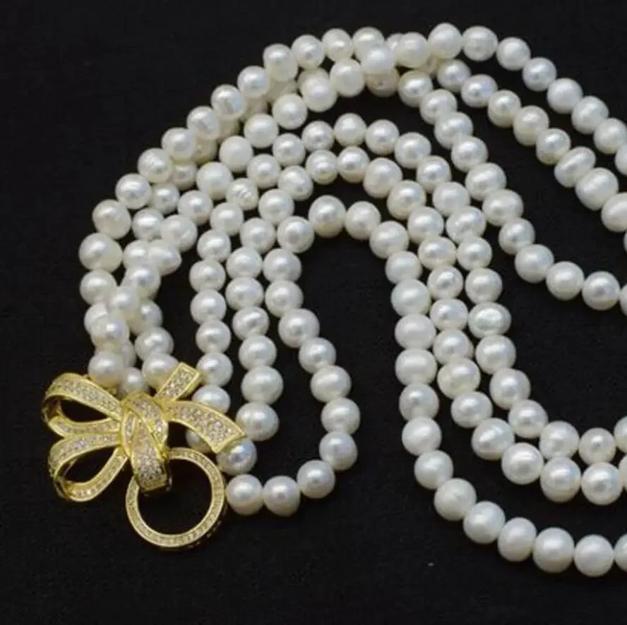 collier-de-perles-naturelles-d'eau-douce-3-rangees-blanches-roses-noires-presque-rondes-7-8mm-18-20-pouces-avec-fermoir-en-zircon