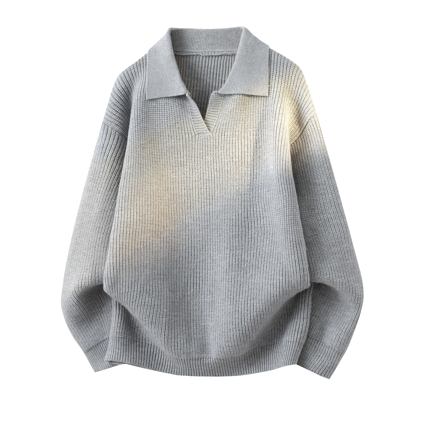 

Thiened Pure Color Collar Knitted Sweater Men's Loose Fit Warm Base Layer irt for Autumn Winter Casual Wear