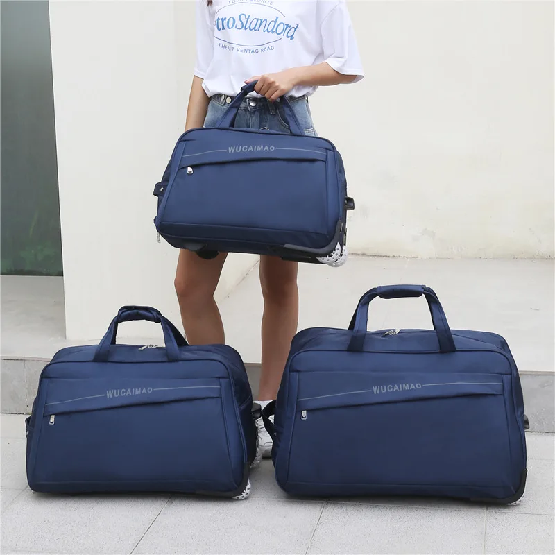 Bolsa de viaje de gran capacidad, bolsas con ruedas Oxford, equipaje rodante impermeable, Maleta de viaje, bolsa con asa, bolsas con ruedas