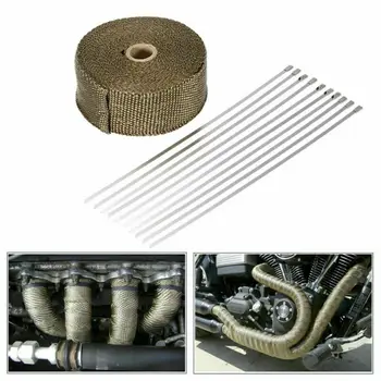 10M motorcycle exhaust systems accessories titanium exhaust insulation downpipe manifold RAP wrap 10 ties 30CM