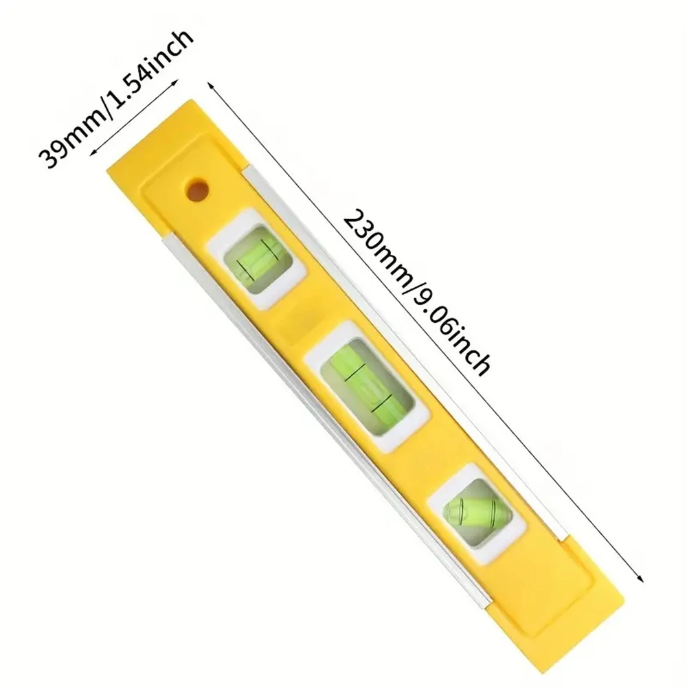 9-calowa poziomica magnetyczna 3 bąbelkowe Mini przenośne narzędzie do poziomowania pionowa pozioma linijka balansowa inklinometr przenośny AB
