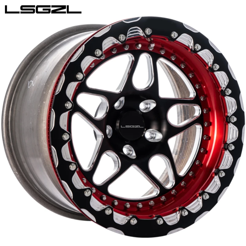 Venda quente (produtos personalizados): roda forjada de 1 peça 15 16 18 20 22 24 Polegada jante beadlock aro 5x114.3 5x130 6x139.7