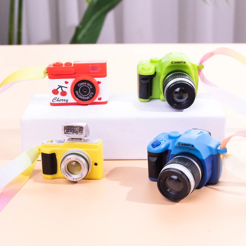 

Doll Camera Mini Strap SLR Digital Camera Model W/Shutter Flash Dolls Dress Up Toy Dollhouse Scene Decorations Pretend Play Toy