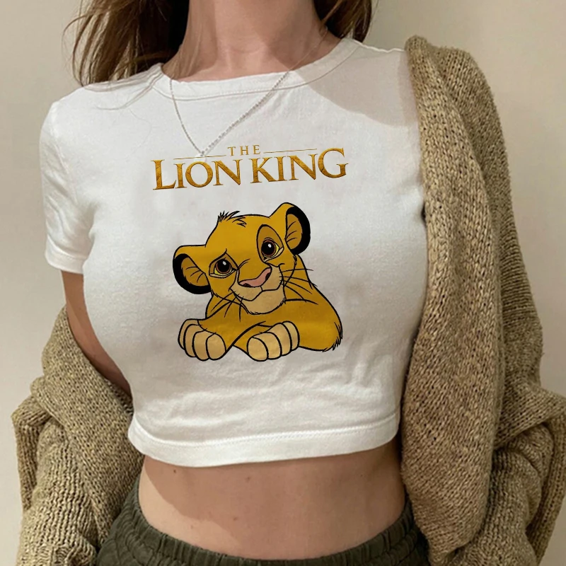 Funny 90s Disney The Lion King  Crop Top  T Shirt Cropped Harajuku T-shirt Hakuna Matata Tshirt Women Top Tees Female Clothes