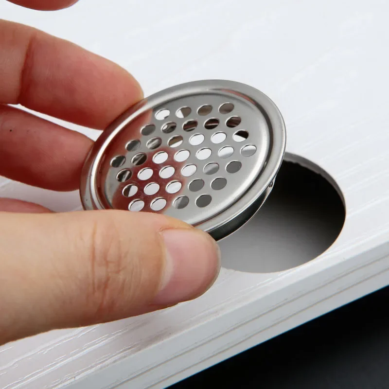 

10pcs/lot Stainless Steel Round Ventilation Cover Air Vent Louver Mesh Hole for Wardrobe Shoe Cabinet Furniture Accessories