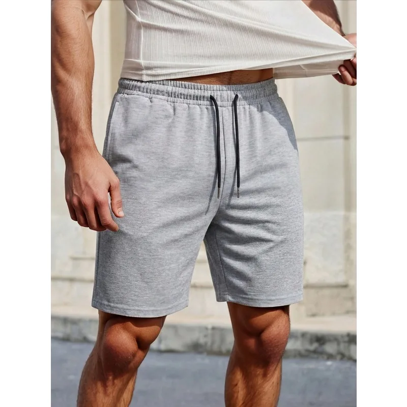 Men's Summer Running Shorts, Solid Color Lightweight Fitness Shorts, American Fitness Casual Shorts, Unisex Summer New Style