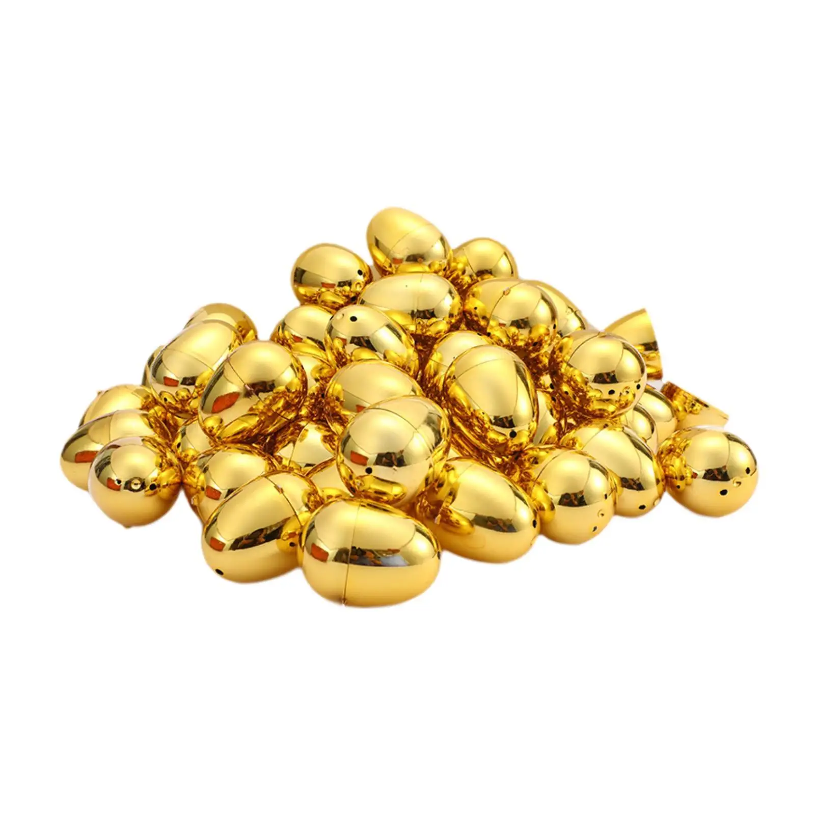 20x Golden Easter Eggs Basket Stuffers, Refillable Toys Unfilled Goodie Fillers Empty Easter Eggs for Party Favors Decoration