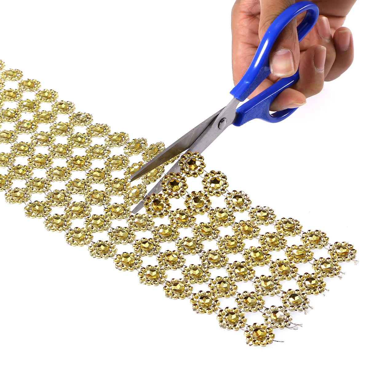 

10 Yard Plastic Hollow Mesh Crystal Roll Flower Shape Wrap For Vase Decoration Cake Stand Wedding Party Supplies