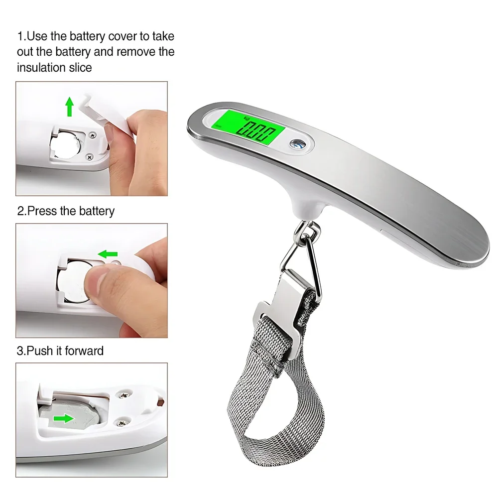 LCD Digital Luggage Scale 50kg X 10g Portable Electronic Scale Weight Balance Suitcase Travel Bag Hanging Steelyard Hook Scale