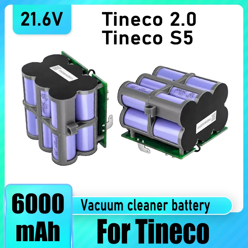 21.6V 6000mAh, For Tineco FLOOR ONE 2.0 S5 PRO 2 S5 Smart S5 Vacuum Cleaner Battery Replacement