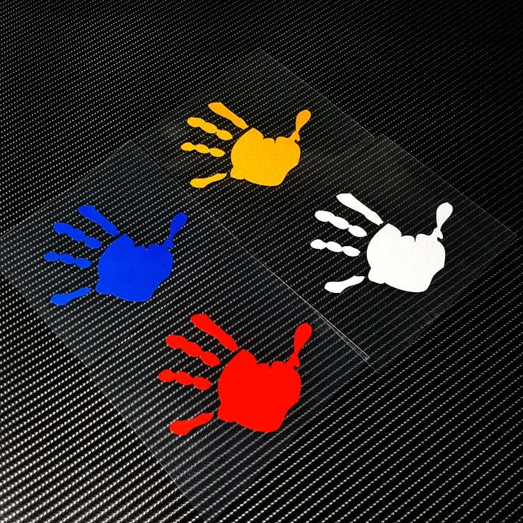 Motorcycle Bike Helmet DIY Decorate Stickers Funny Handprint Hands Car Styling Decals