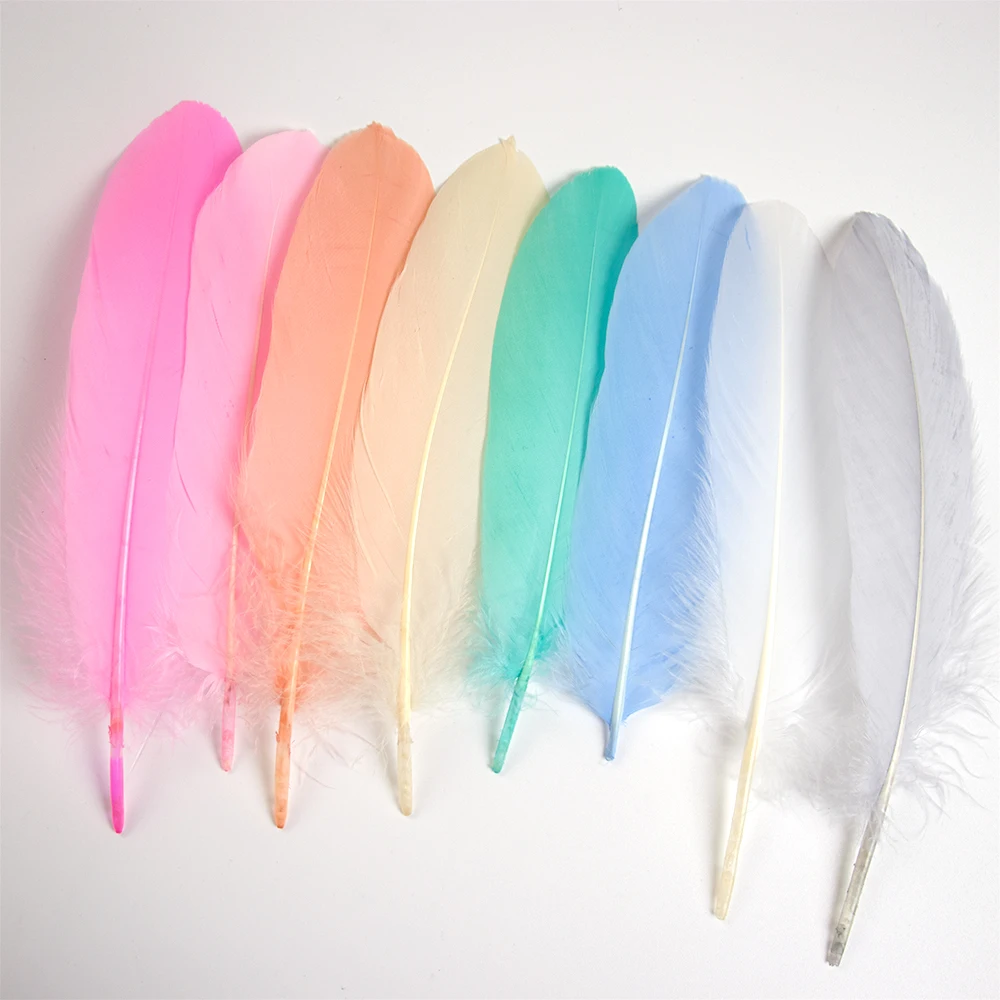 50 100 200 Stück natürlich gefärbte Gänse- und Schwanenfedern, 15–20 cm, 6–8 Zoll, für Schmuckherstellung, Hochzeit, Party, DIY-Bastelbedarf