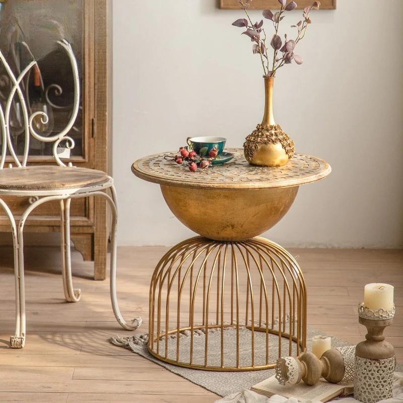 sofa side table, carved solid wood coffee, dessert shop side table