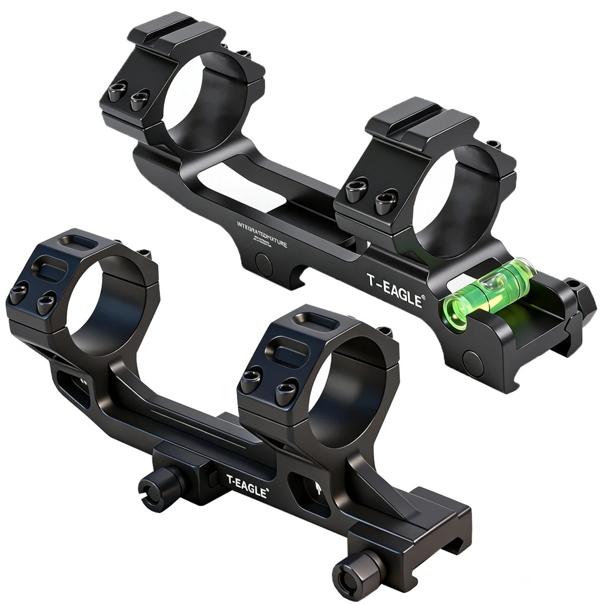 Base de montagem de visão tática de anel duplo de montagem de escopo QD de 25,4 mm / 30 mm com suporte de nível de bolha para montagem em trilho Picatinny AR15