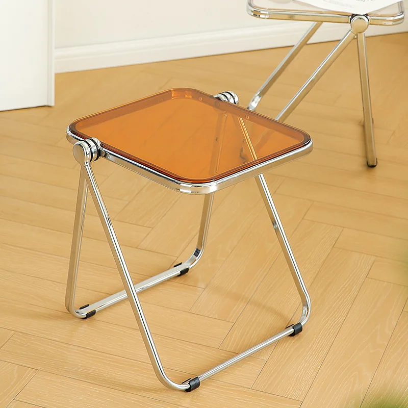 Folding Small Coffee Table Ins Wind Transparent Acrylic Simple Design Modern Metal Side Table Small Apartment Low Table