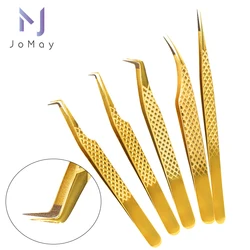 1PCS 3-4 Fiber Tip Eyelash Extension Tweezer Volume Isolation Precise Lash Tweezers Nano Technology Eyebrow Tweezers Makeup