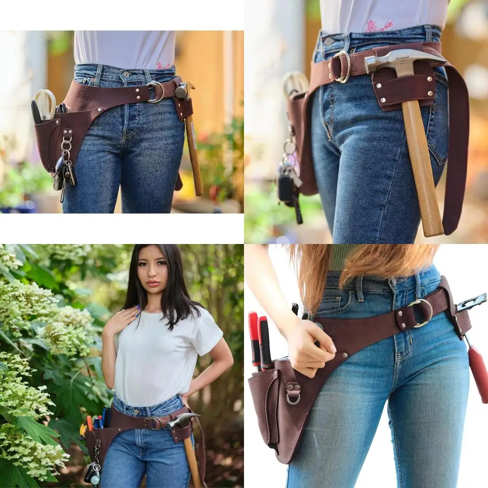 

Женский пояс для инструментов с цветочным принтом и карманом для инструментов, подарок для садовода, кобура для инструментов, компактный садовый пояс - с держателем для молотка и...