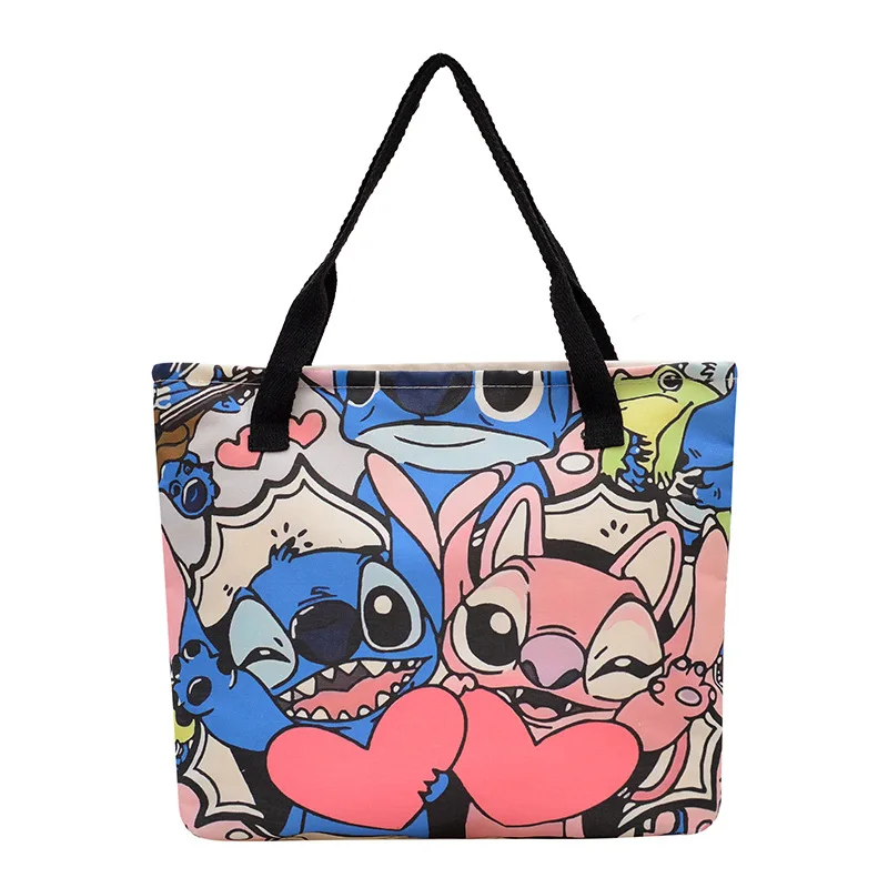 

Disney Stitch Large Capacity Canvas Shoulder Bag for Women Nurses Cute Cartoon Durable Tote Style Work and Daily Use