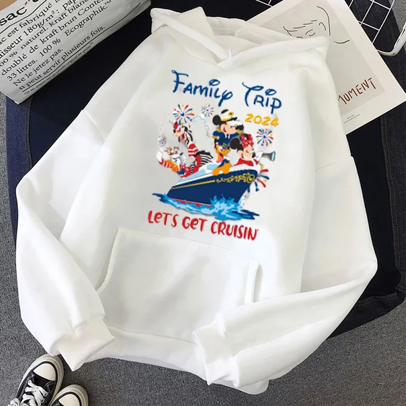 2024 New Year Hoodies Disney Family Vocation Graphic Printed Women Hoodie Aesthetic Fashion Disneyland Trip Casual Sweatshirt