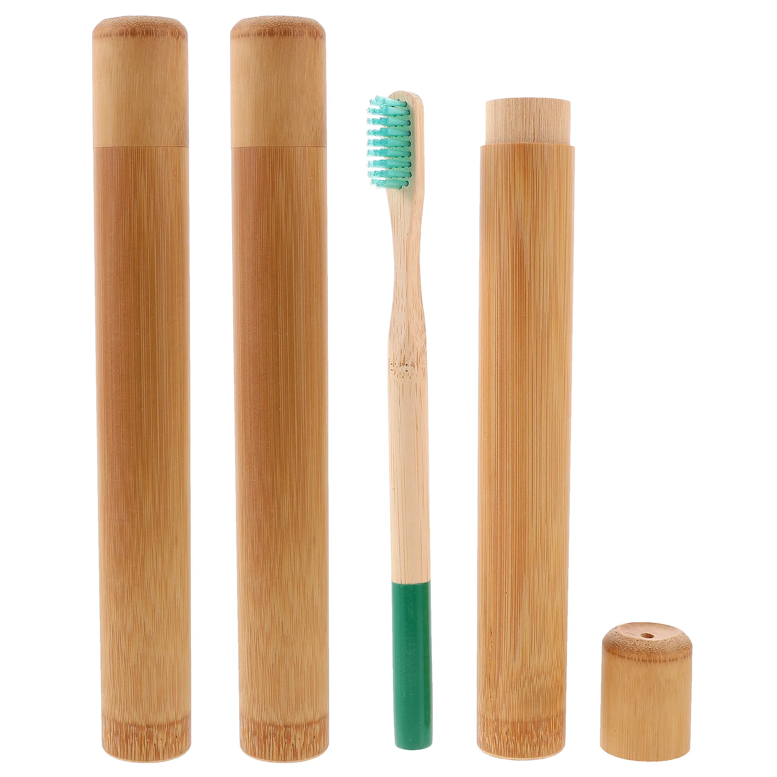 

Soft Bristle Toothbrush Bamboo Toothbrushes for Children Camping Storage Tube Kit Travel