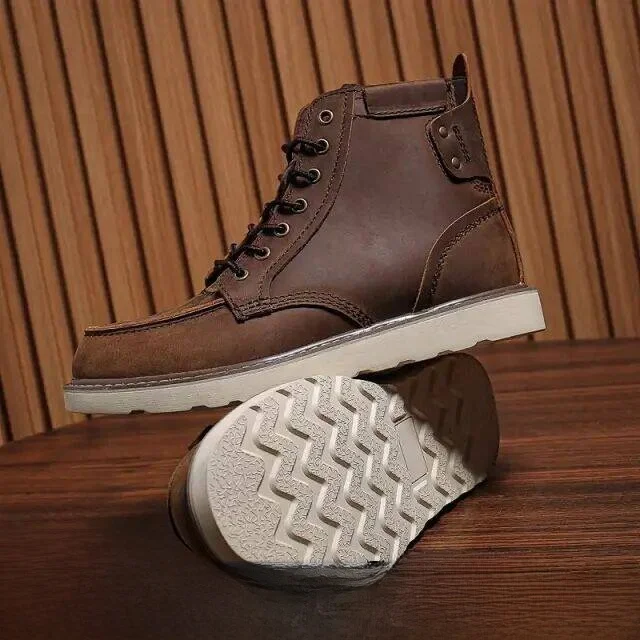 

Men's Outdoor Boots Hard Man Style Leather Material High Help round Toe Other Heel Other Bottom Autumn Season Fashion ...