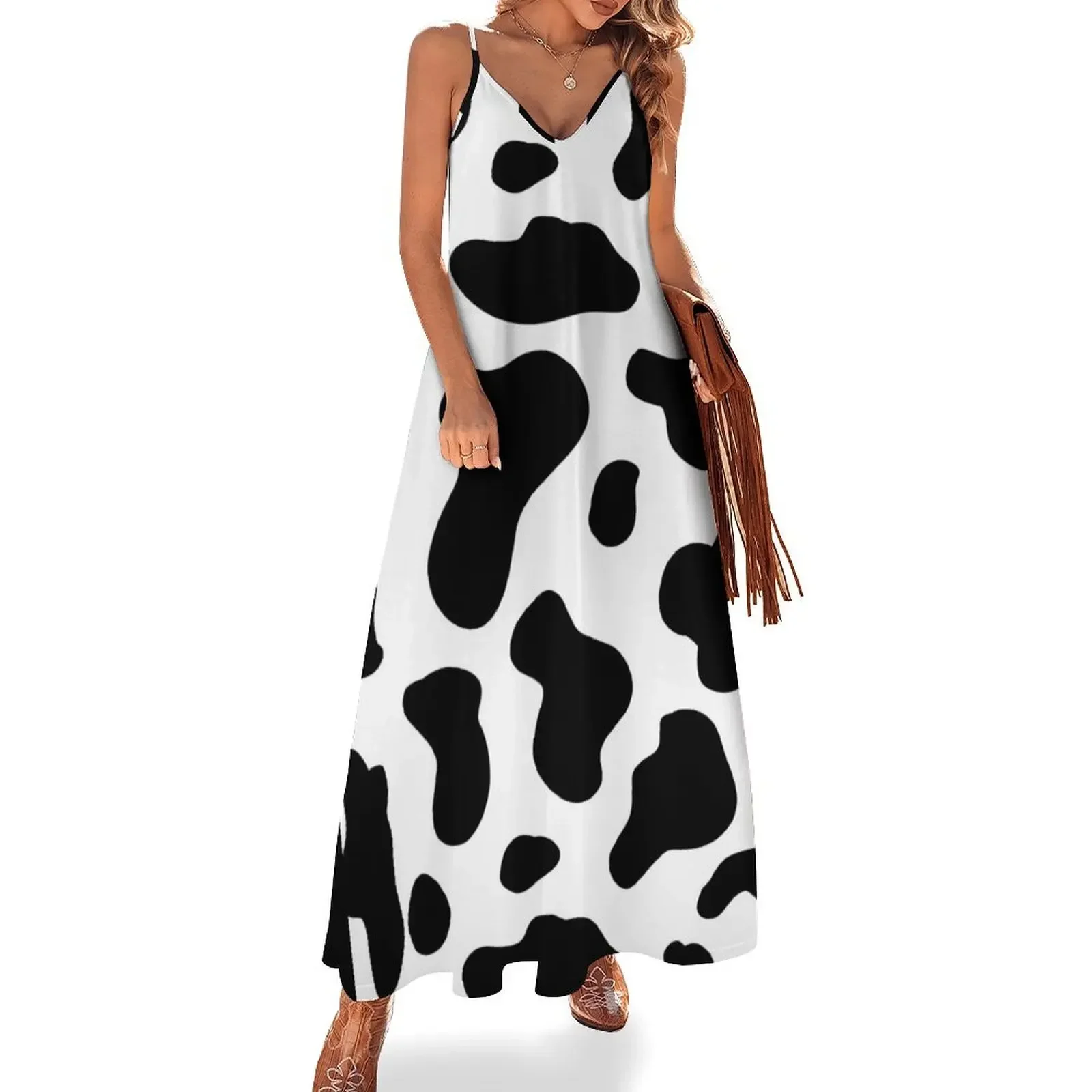 

cow print Sleeveless Dress Dress vintage summer outfits for women 2024 Dress