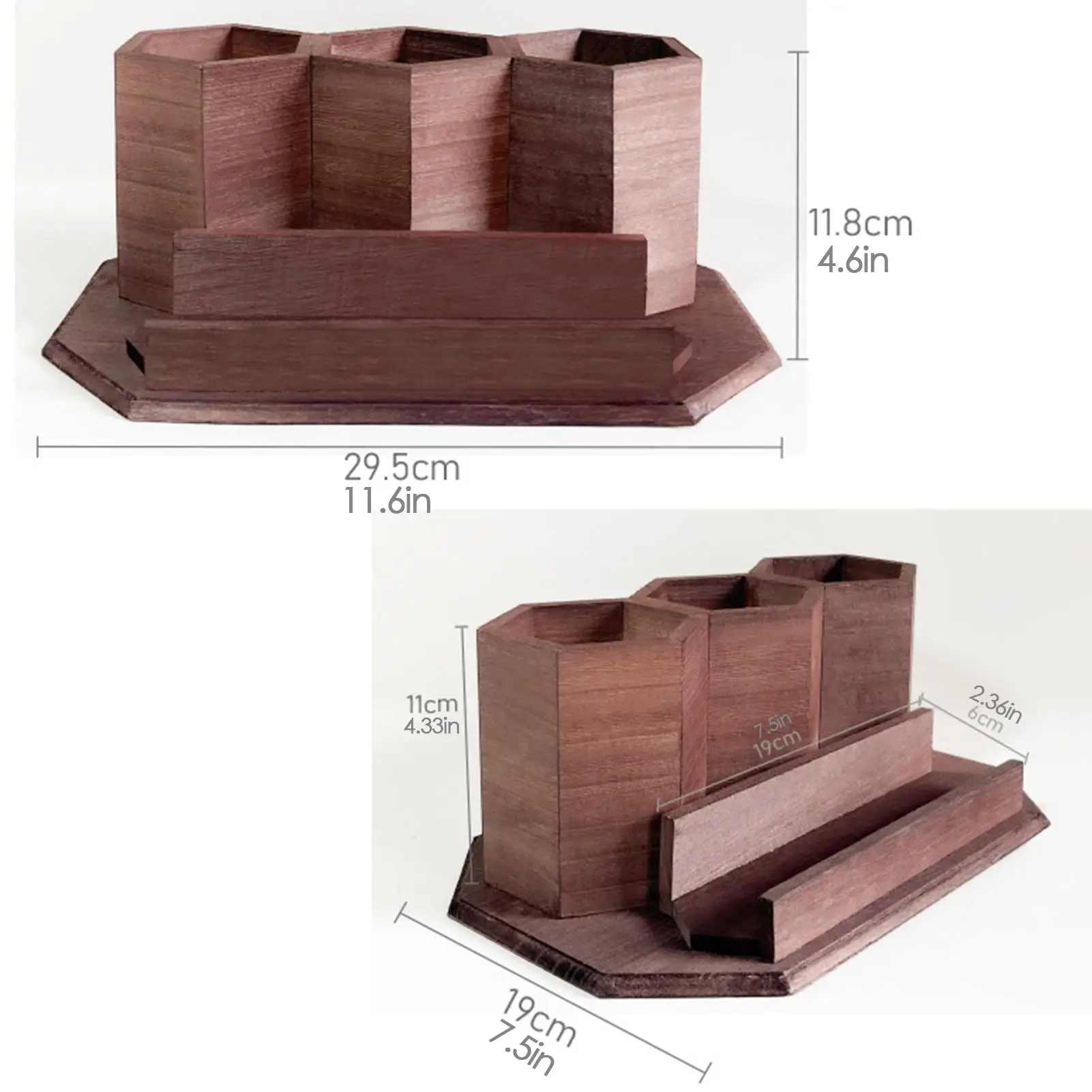 나무 펜 홀더 페인트 브러시 주최자 4 구획 기구 마커 보관 미술 주최자 나무 미술 스튜디오 주방 홈