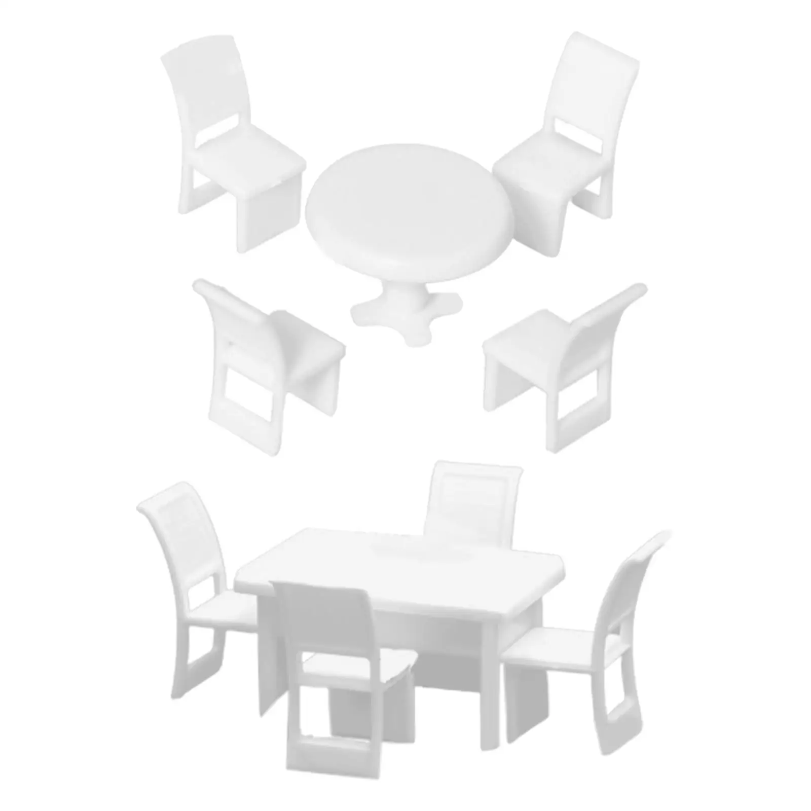 1/50 Furniture Set Dining Chair Table Diorama Accessory for Micro Landscape