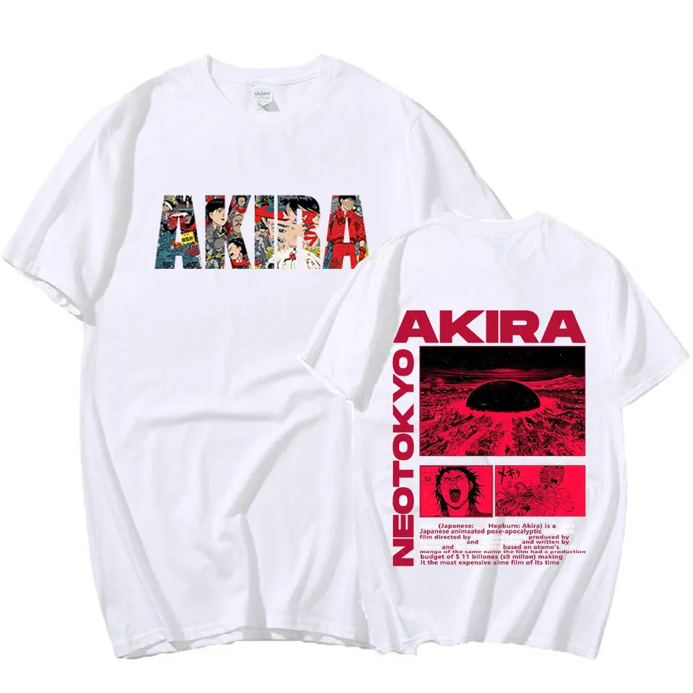 Camiseta de Anime japonés Neo Tokyo Akira para hombre, camisa de Manga corta de película de ciencia ficción Shotaro Kaneda, 100% algodón