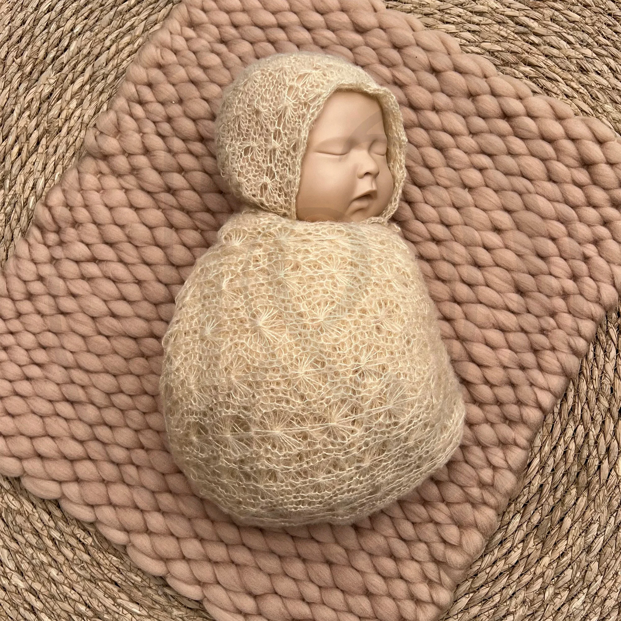 Don&Judy Newborn Photoshoot Props Soft 3pcs/set Wrap Hat Blanket Accessories for Newborn Baby Photography Infant Studio 2023